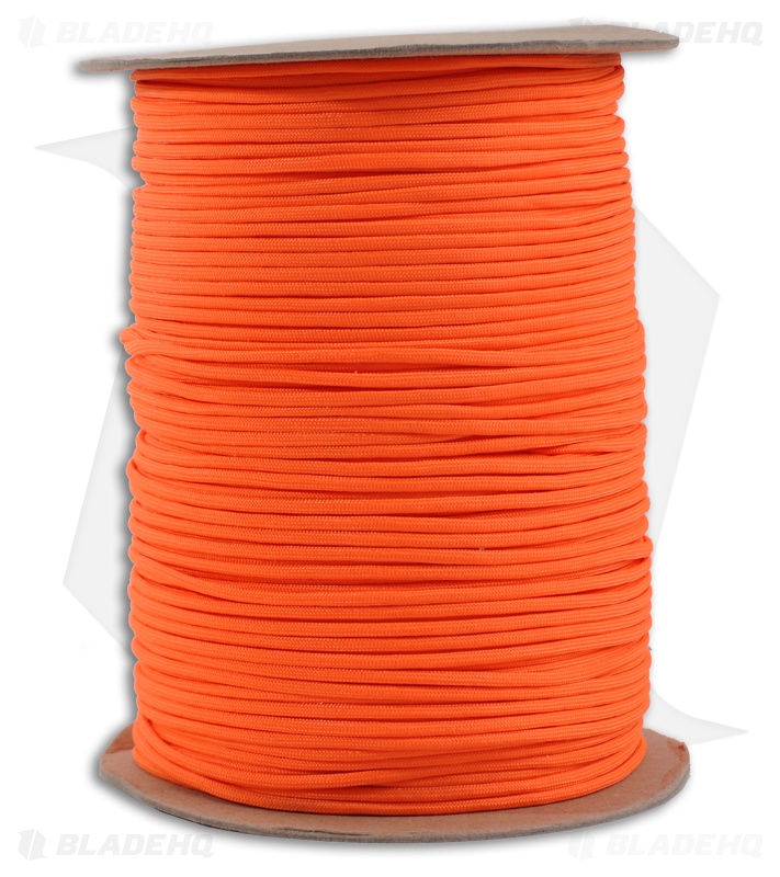 Spool of Orange 550 Paracord Nylon Braided 7-Strand Core (1000') USA