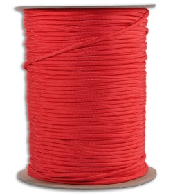 Spool of Red 550 Paracord Nylon Braided 7-Strand Core (1000') USA