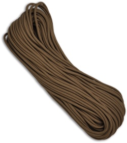 Brown 550 Paracord Nylon Braided 7-Strand Core (100') USA