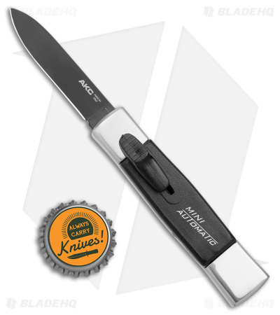 AKC Minion Concord OTF Automatic Knife Polish/Black (2.3" Black Spear Point)