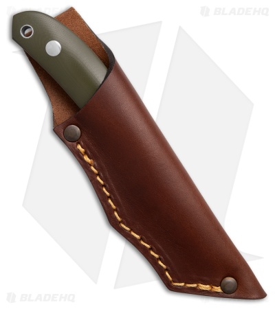 Casstrom Safari Mini Hunter Fixed Blade Knife Olive Green G-10 (2.6" Satin)