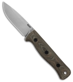 Reiff Knives F4 Bushcraft Survival MagnaCut Knife Green/Black Micarta (4" SW) RH