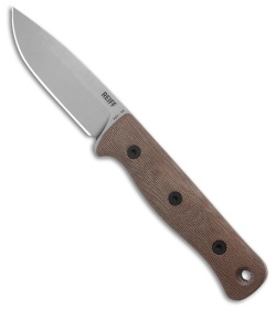 Reiff Knives F4 Bushcraft Survival MagnaCut Knife Natural Micarta (4" SW) RH