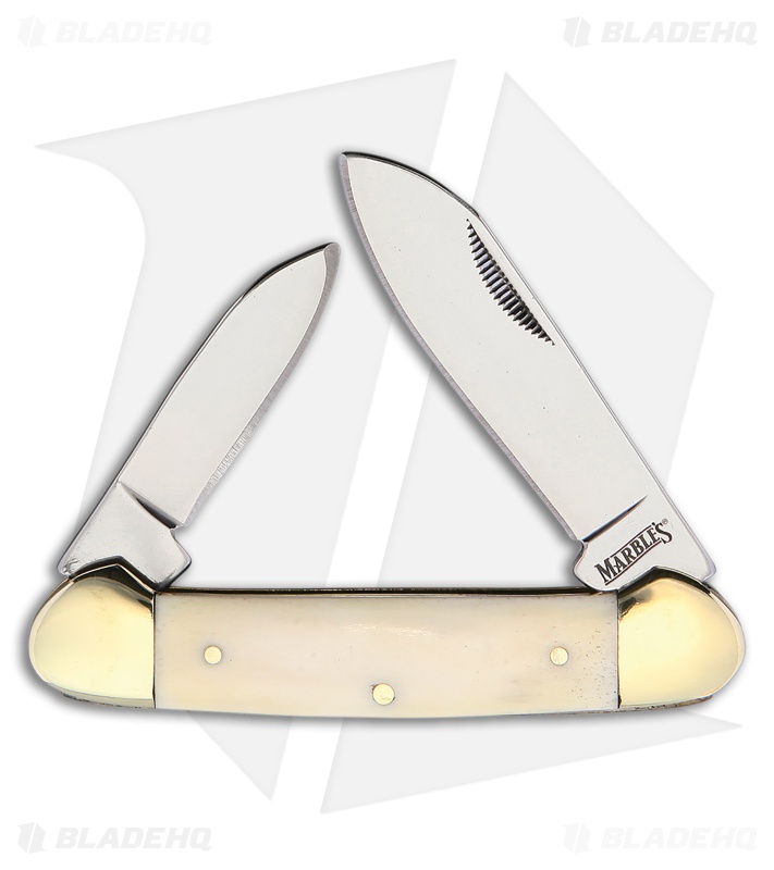Marbles Canoe Knife 3.55" White Bone MR580