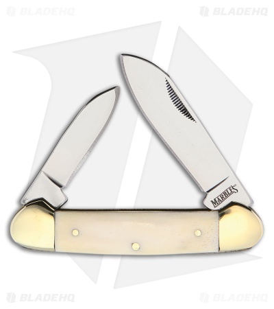 Marbles Canoe Knife 3.55" White Bone MR580