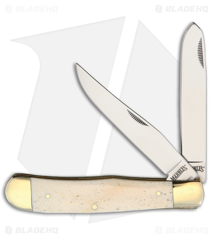 Marbles Trapper Slip Joint Knife White Bone (3.3" Polish)