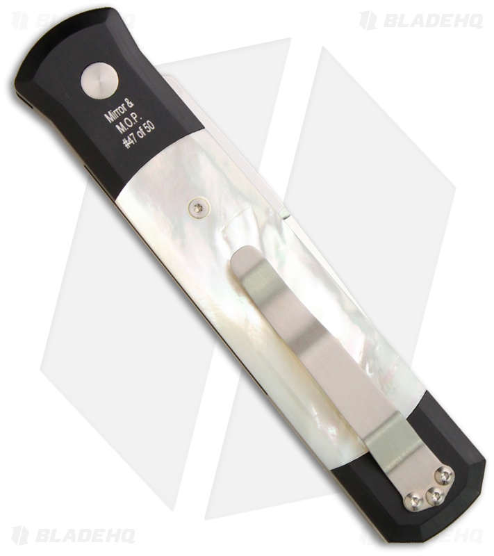 Pro-Tech Custom Godfather Automatic Knife w/ Mother of Pearl (4" Mirror)