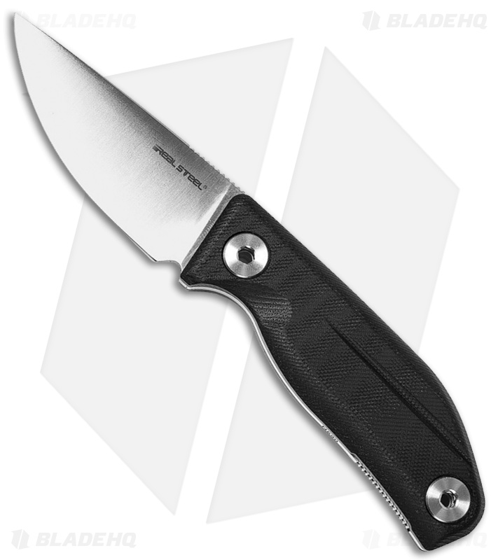 Real Steel CVX-80 Fixed Blade Knife Black G-10 (3" Satin)