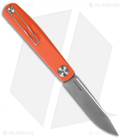 Real Steel Hel Gslip Slip Joint Knife Orange G-10 (3.5" Satin) 7842