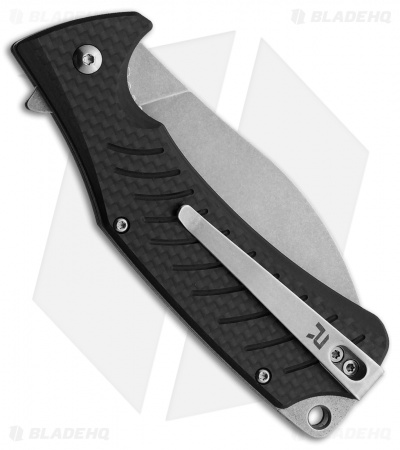REVO Ness Liner Lock Flipper Knife Carbon Fiber (3.3" Stonewash)