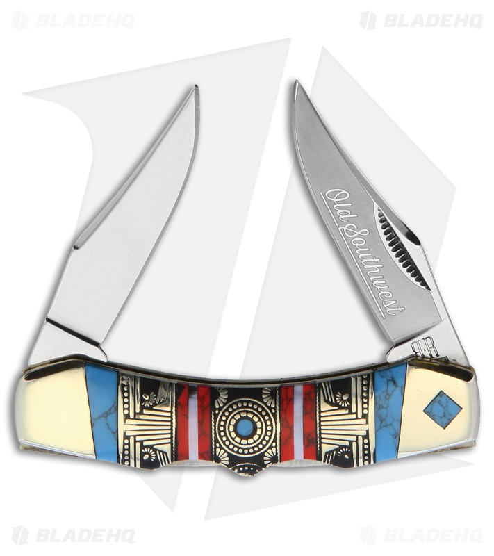 Rough Ryder Old Southwest Double Lockback Red/Blue Polymer (2.00