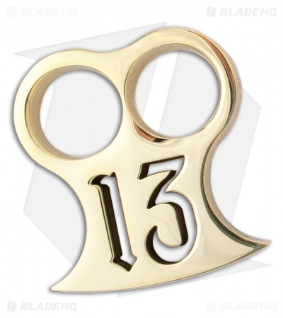 American Made Knuckles Lucky 13-Two Polished Brass 2 Finger Knuckle Weight
