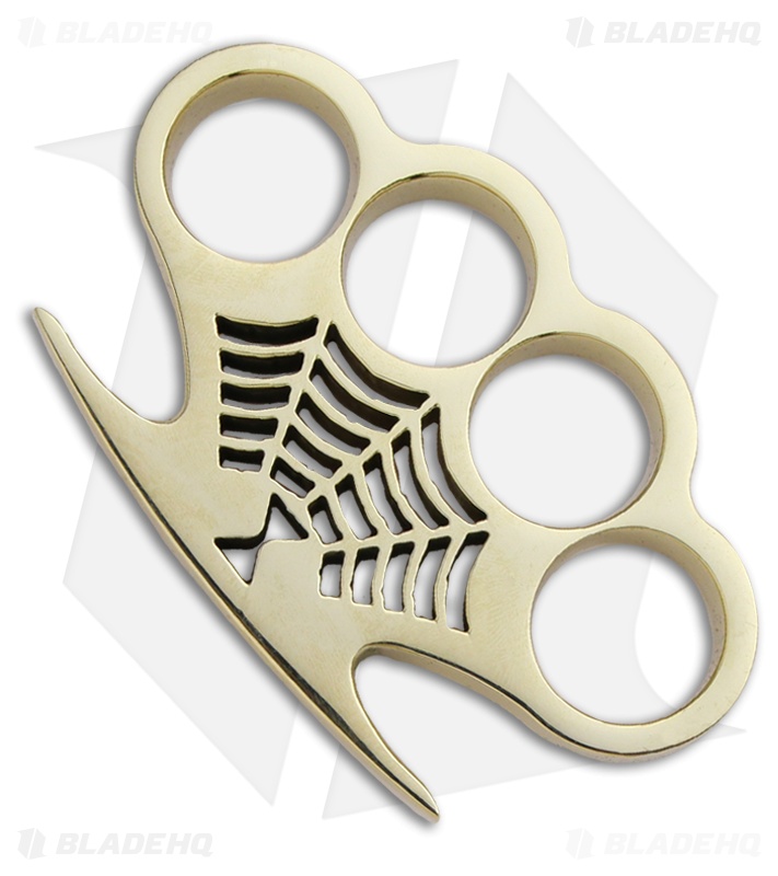 American Made Knuckles Black Widow Polished Brass Knuckle Weight Blade Hq