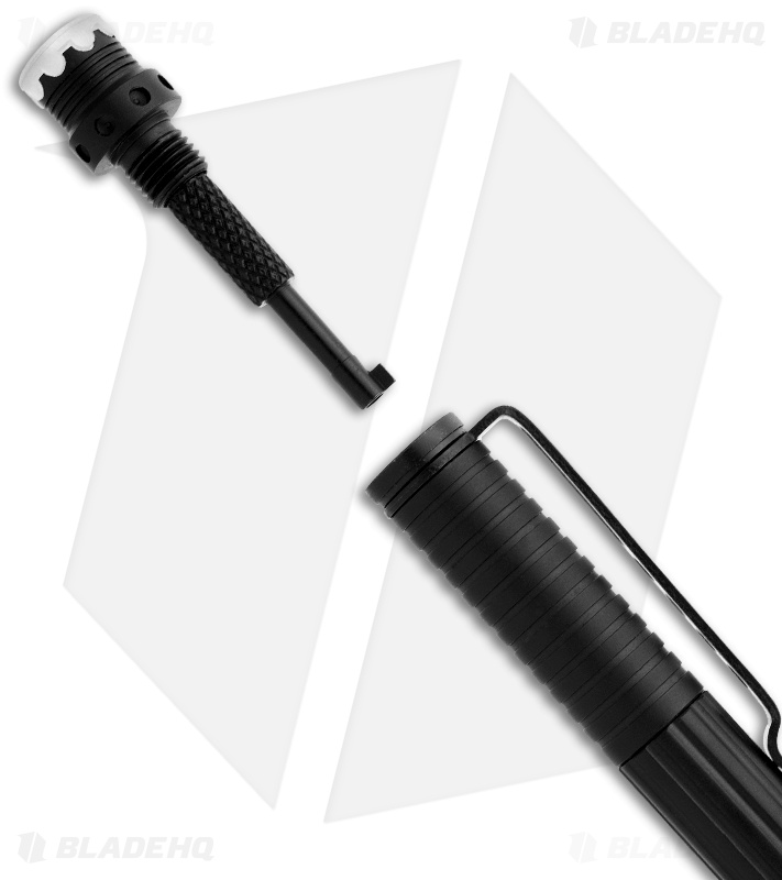 UZI Tactical Defender Pen 3 w/ Crown & Hand Cuff Key (Black) TACPEN-3