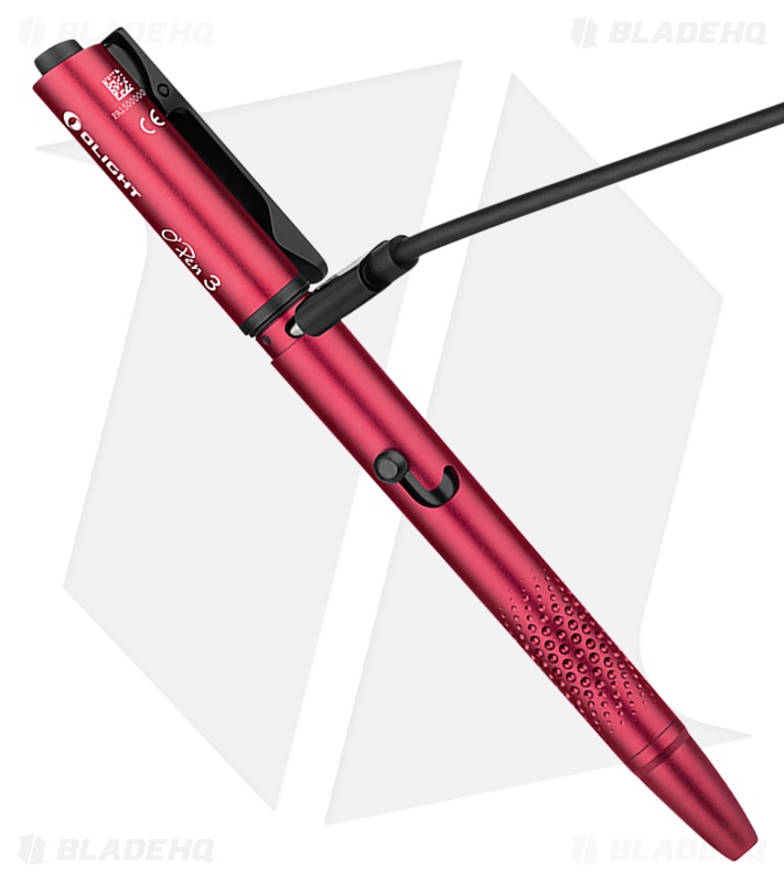 Olight O'Pen Glow Flashlight w/ Green Laser Pointer Pen Wine Red