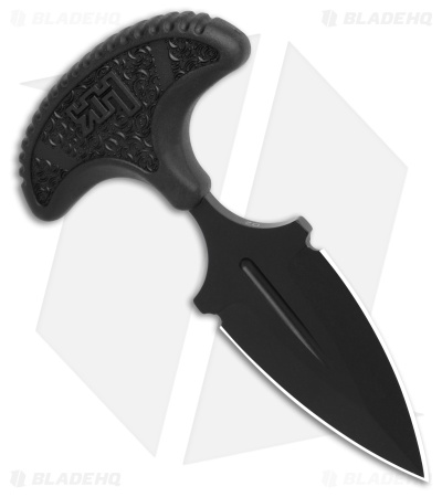 HK FX02 Fixed Blade Push Dagger Black FRN (2.5" Black D2) 06HK001