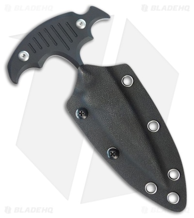 Kubey Knives Medusa Push Dagger Fixed Blade Knife Black G-10 (3.7" Stonewash)