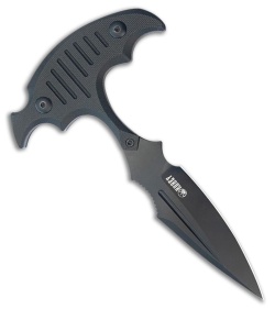 Kubey Knives Medusa Push Dagger Fixed Blade Knife Black G-10 (3.7" Black SW)