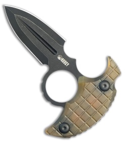 Kubey Knives Cavy Fixed Blade Push Dagger Knife Ultem (2.25" Black SW)