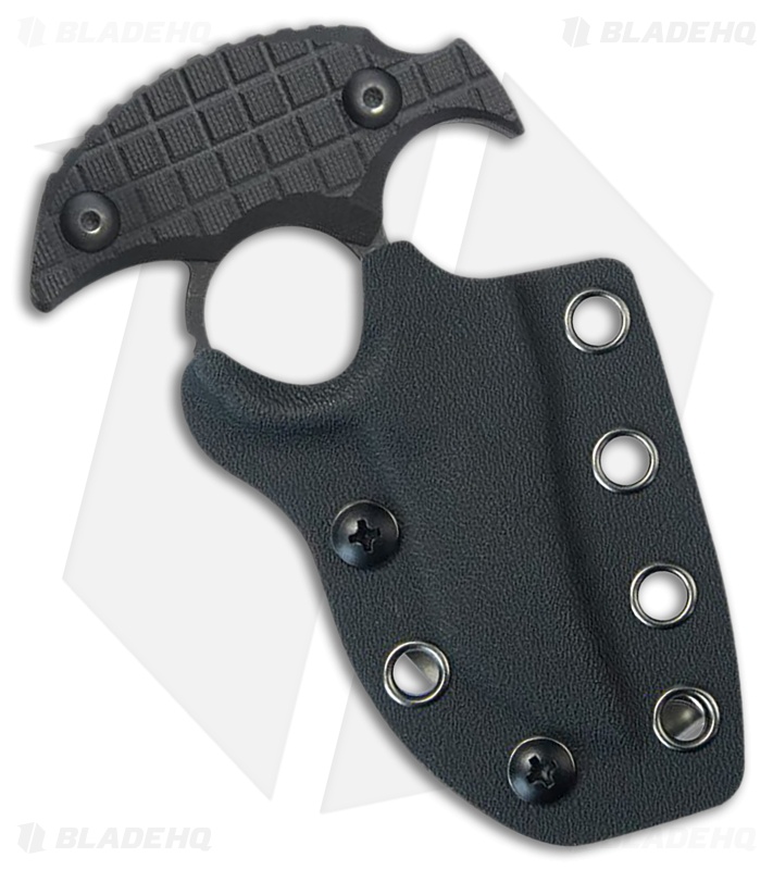 Kubey Knives Stheno Fixed Blade Push Dagger Knife Black G-10 (3" Black SW)
