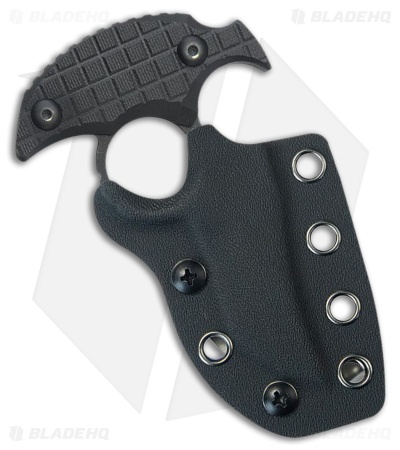 Kubey Knives Stheno Fixed Blade Push Dagger Knife Black G-10 (3" Black SW)