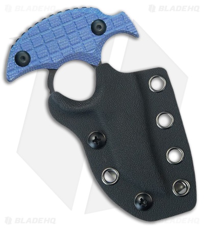 Kubey Knives Stheno Fixed Blade Push Dagger Knife Blue G-10 (3" Black SW)
