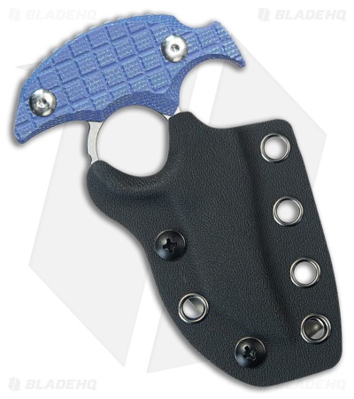Kubey Knives Stheno Fixed Blade Push Dagger Knife Blue G-10 (3" Stonewash)