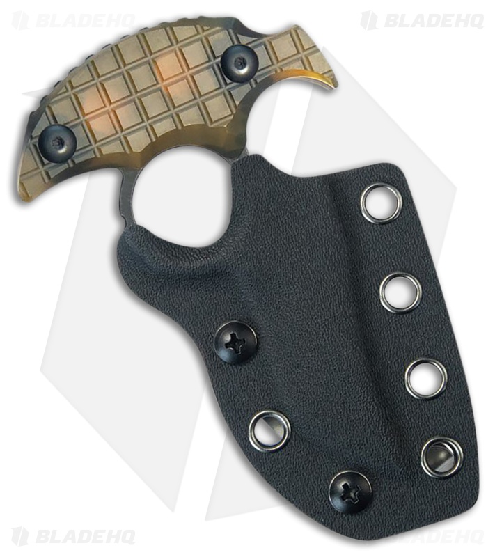 Kubey Knives Stheno Fixed Blade Push Dagger Knife Ultem (3" Black SW)
