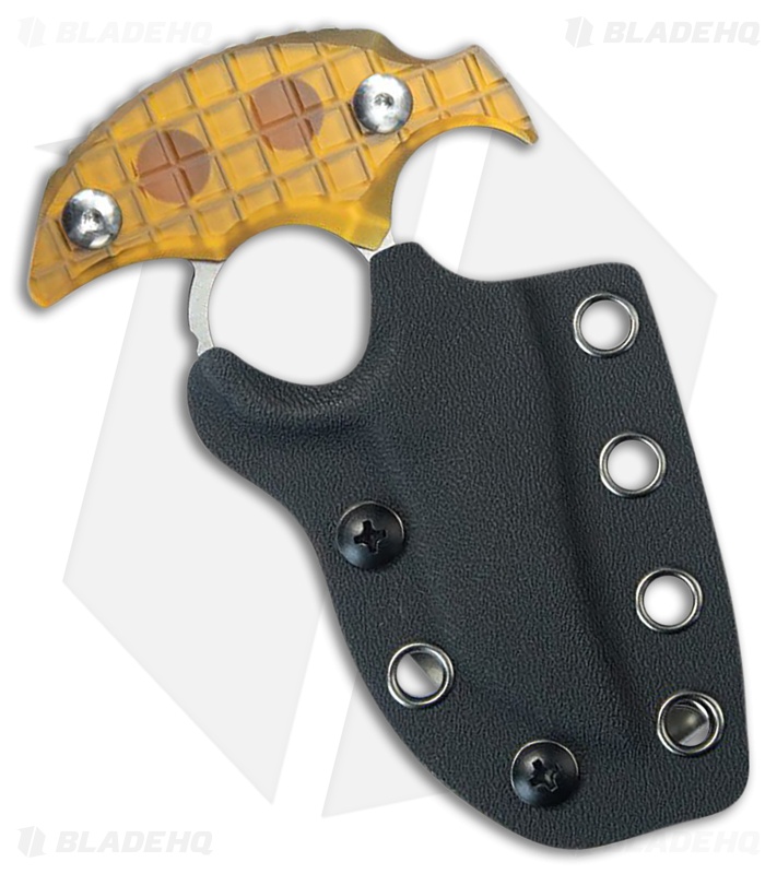 Kubey Knives Stheno Fixed Blade Push Dagger Knife Ultem (3" Stonewash)
