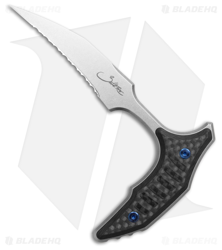 Microtech Bee | Black CF /Blue Ti | Stonewash FS