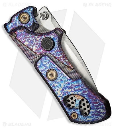 WE Knife Co. NexoMorph Button Lock Morphing Knife Flamed Ti (2.95" Satin)