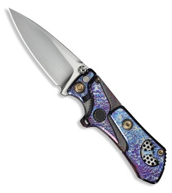 WE Knife Co. NexoMorph Button Lock Morphing Knife Flamed Ti (2.95" Satin)