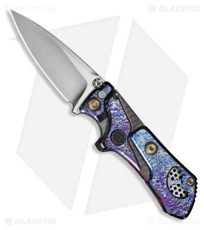 WE Knife Co. NexoMorph Button Lock Morphing Knife Flamed Ti (2.95" Satin)