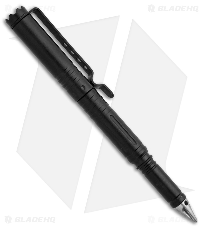 UZI Tactical Pen w/ Crown Bezel Glass Breaker - Black TACPEN20
