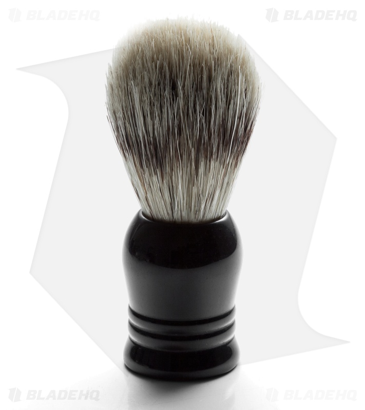 Garos Goods Black Resin Handle Boar Bristle Shaving Brush