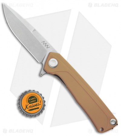 Acta Non Verba Knives  Z100 Liner Lock Knife Coyote G-10 (3.5" Stonewash)