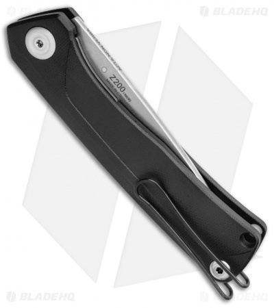 Acta Non Verba Knives Z200 Liner Lock Knife Black G-10 (3.5" Stonewash) 