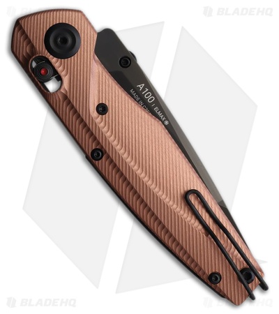 Acta Non Verba A100 A-Lock Knife Rose Gold Aluminum (3.5" DLC Elmax)