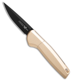 AKC X-Treme Spy Bolster Release Automatic Knife Tan Aluminum (2.4" Black D2)