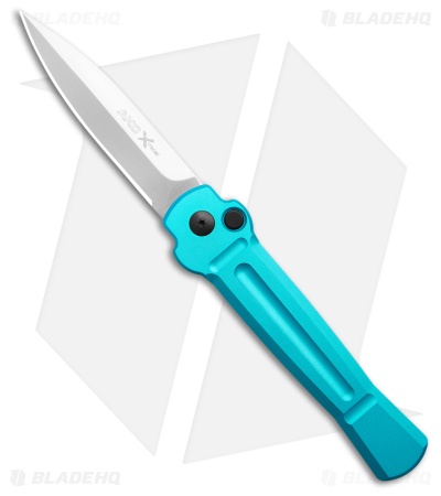 AKC X-Treme Ace Automatic Knife Light Blue Aluminum (3.6" Satin)