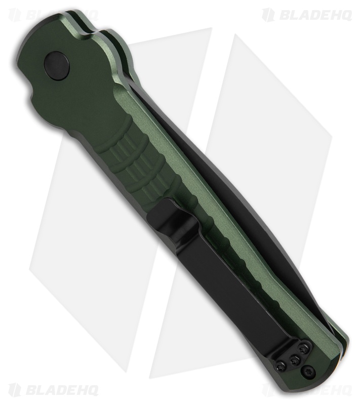 AKC X-treme Ace1  Side Opener Automatic Knife Green Aluminum (3.7" Black)