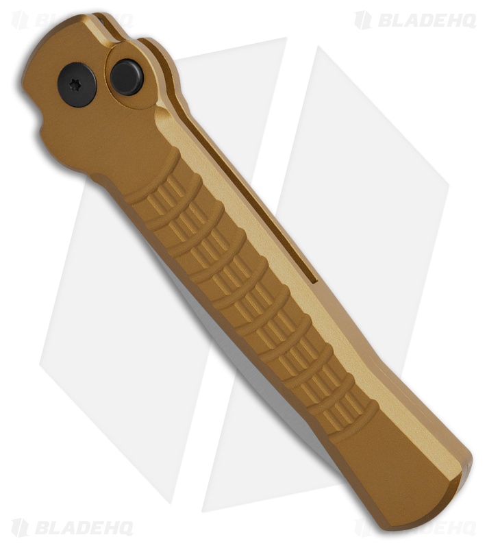 AKC X-treme Ace1 Side Opener Automatic Knife Tan Aluminum (3.7" Satin)