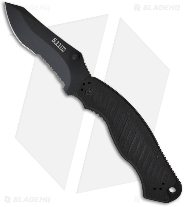 5.11 Tactical ARK Recurve Liner Lock Knife (3.75" Black Serr) 51070