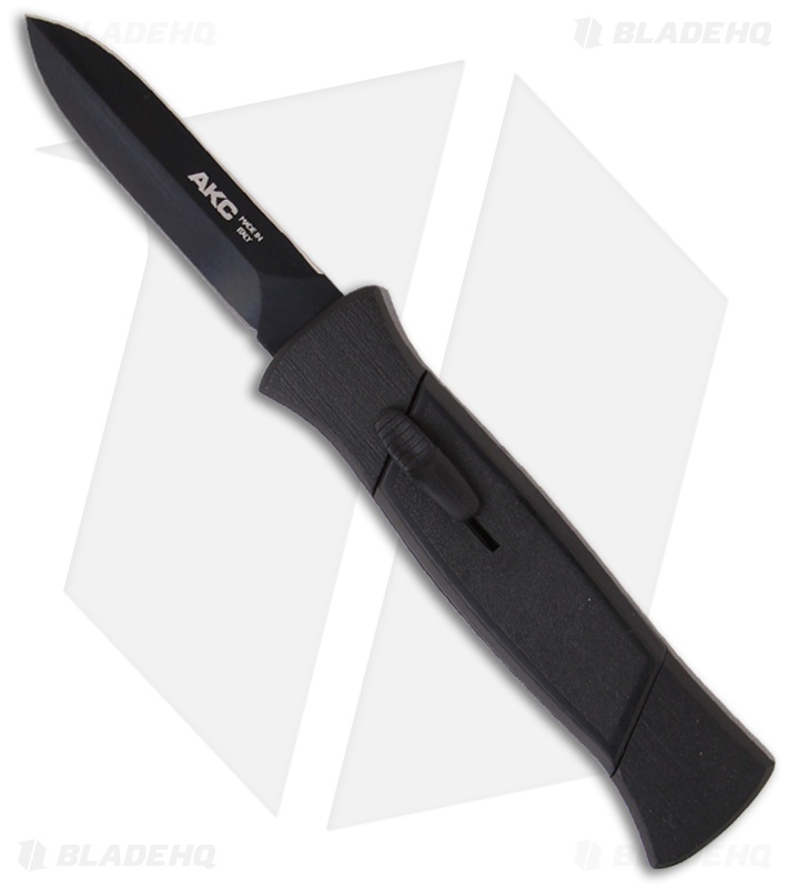 AKC 777 Blackfinger Dagger OTF Automatic Knife Tactical Black (3.375