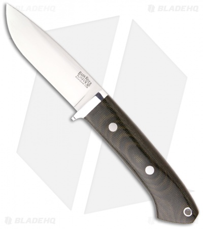 Bark River Classic Drop Point Knife Fixed Blade Green Micarta (3.75" Plain)