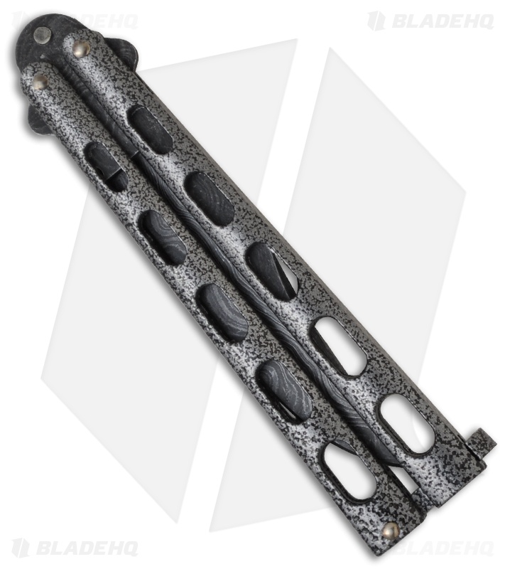 Bear & Son 114D Large Butterfly Knife Silver Vein (4.25" Damascus)