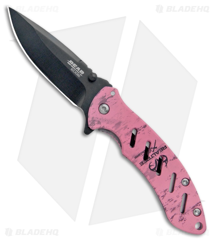 Bear Edge Brisk 1.0 Frame Lock Knife Realtree Pink (3.1" Black) 61506