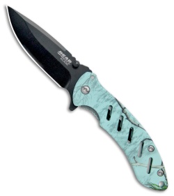 Bear Edge Brisk 1.0 Frame Lock Knife Realtree Teal (3.1" Black) 61508