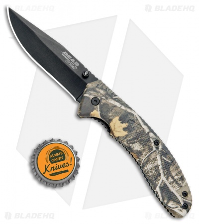 Bear Edge Sideliner 4.5" Spring Assisted Knife Camo Zytel (3.25" Black) 61119