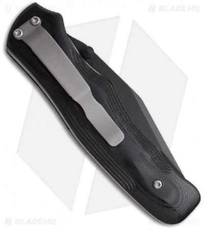 Bear OPS MC-110-B7-T-SR Black G10 Folding Clip Point Knife (3.25" Black Serr)